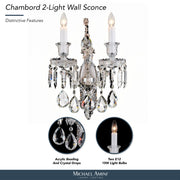 Michael Amini Lighting - Chambord Crystal Wall Sconce - Clear