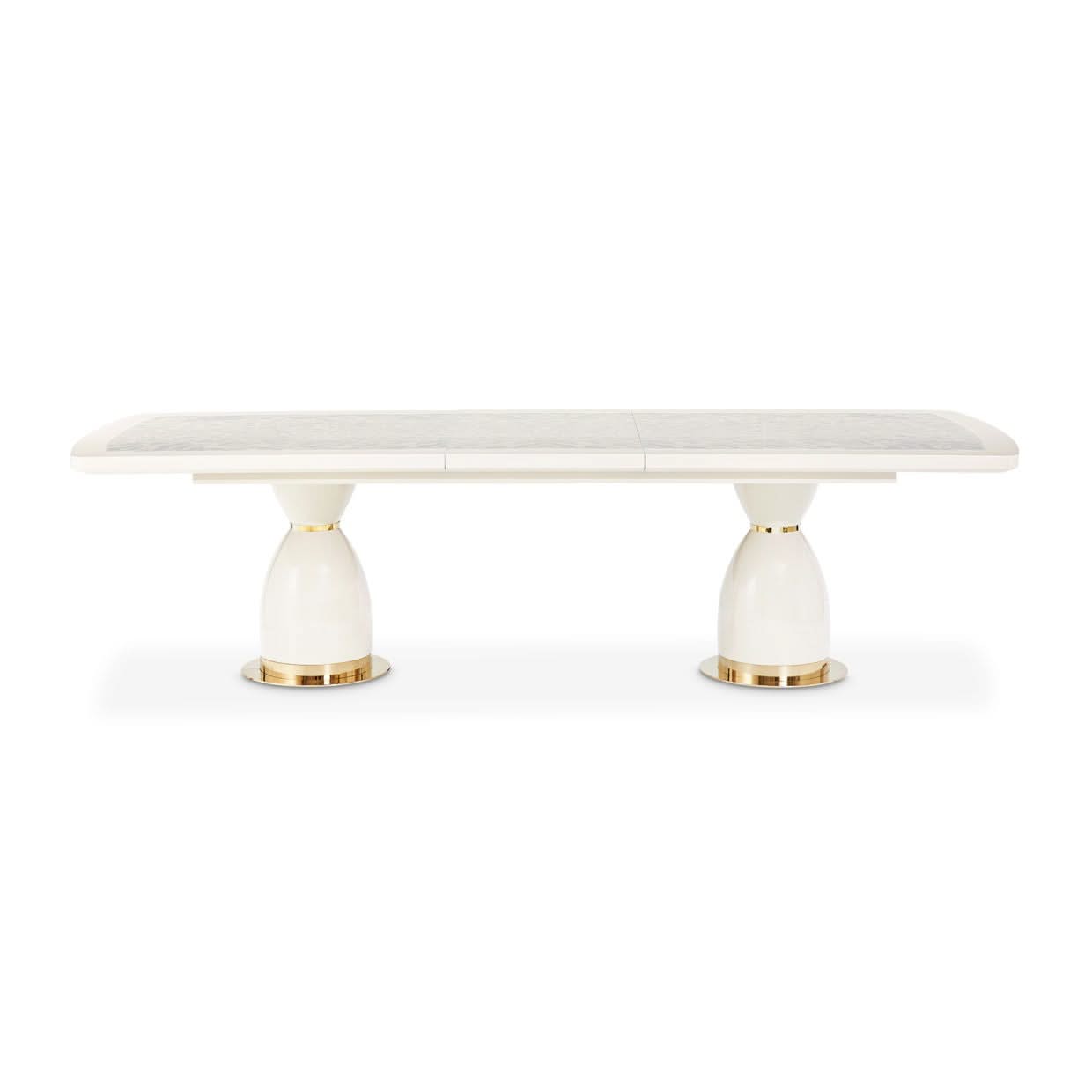 Lisbon - Double Pedestal Dining Table - Silken Matte Cream