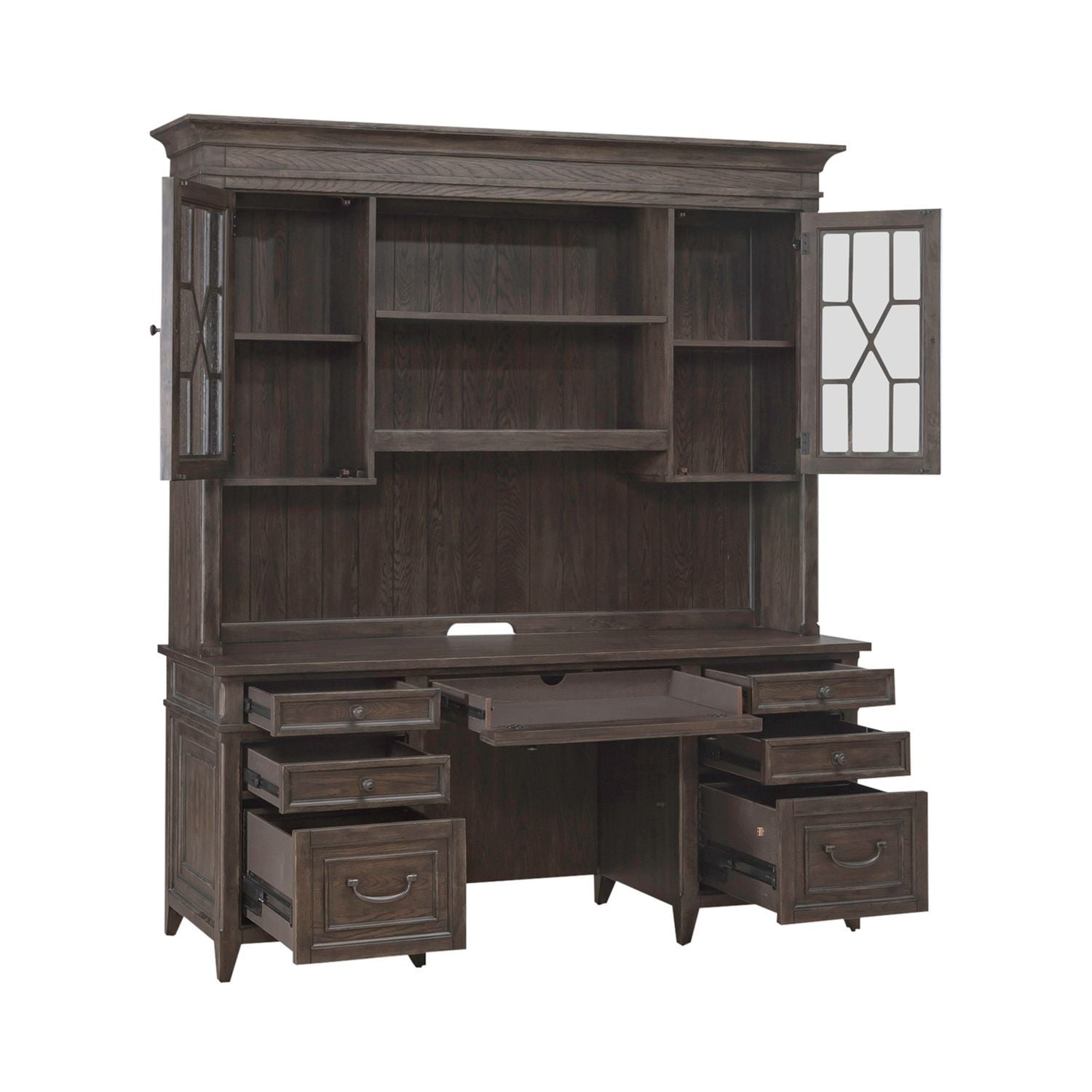 Paradise Valley - Credenza & Hutch - Saddle Brown