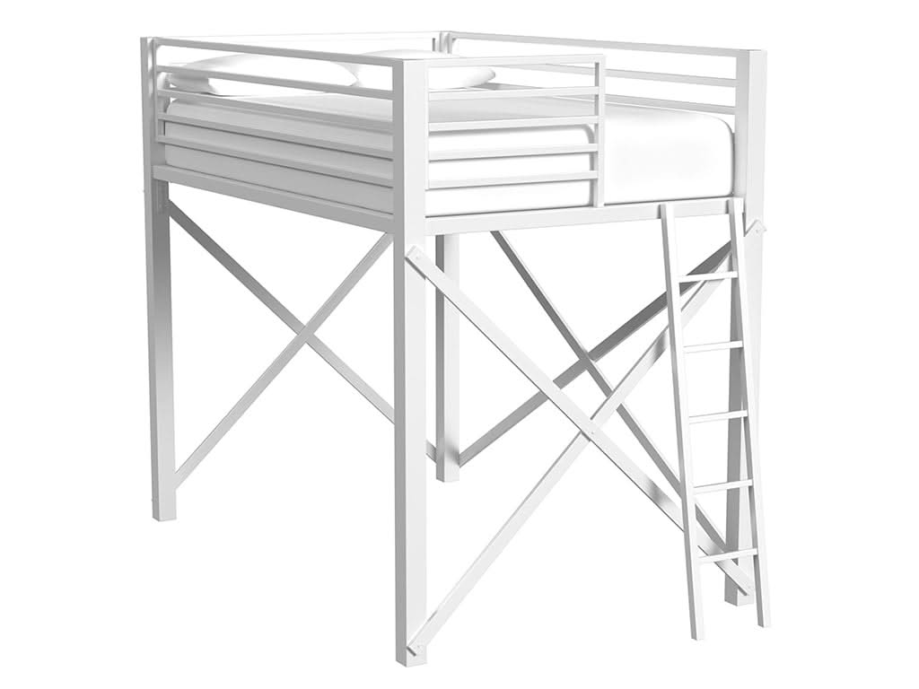 Waverly Full Loft Bunk Bed with Ladder – Available in Black or White