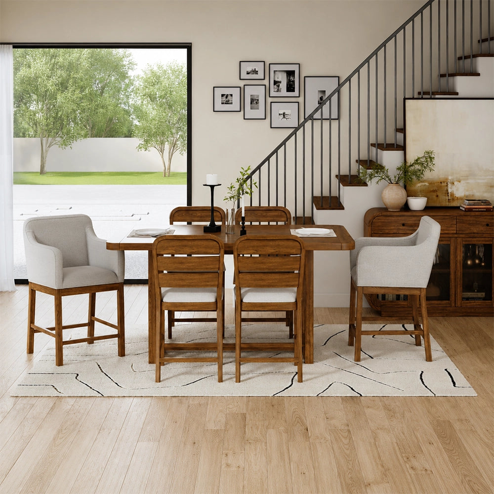 Emilia Brown 7-Piece Extension Dining Set