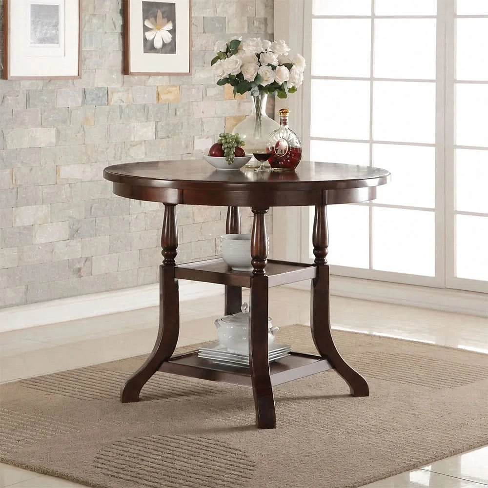 Emma Espresso Cherry 5 Piece Counter Height Dining Set