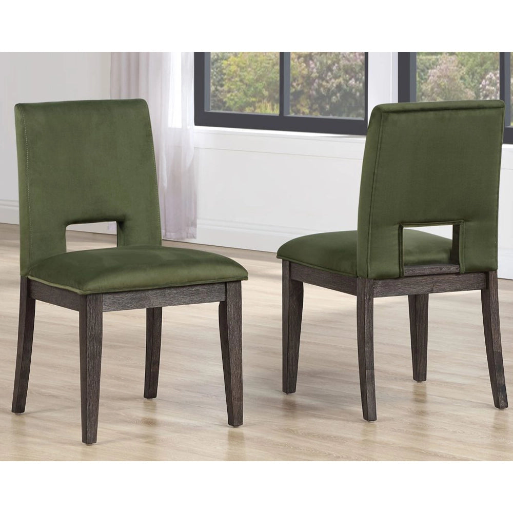 Evan 6-Piece Dining Set with 78–96 Inch Extendable Table, Green Velvet Chairs & Bench