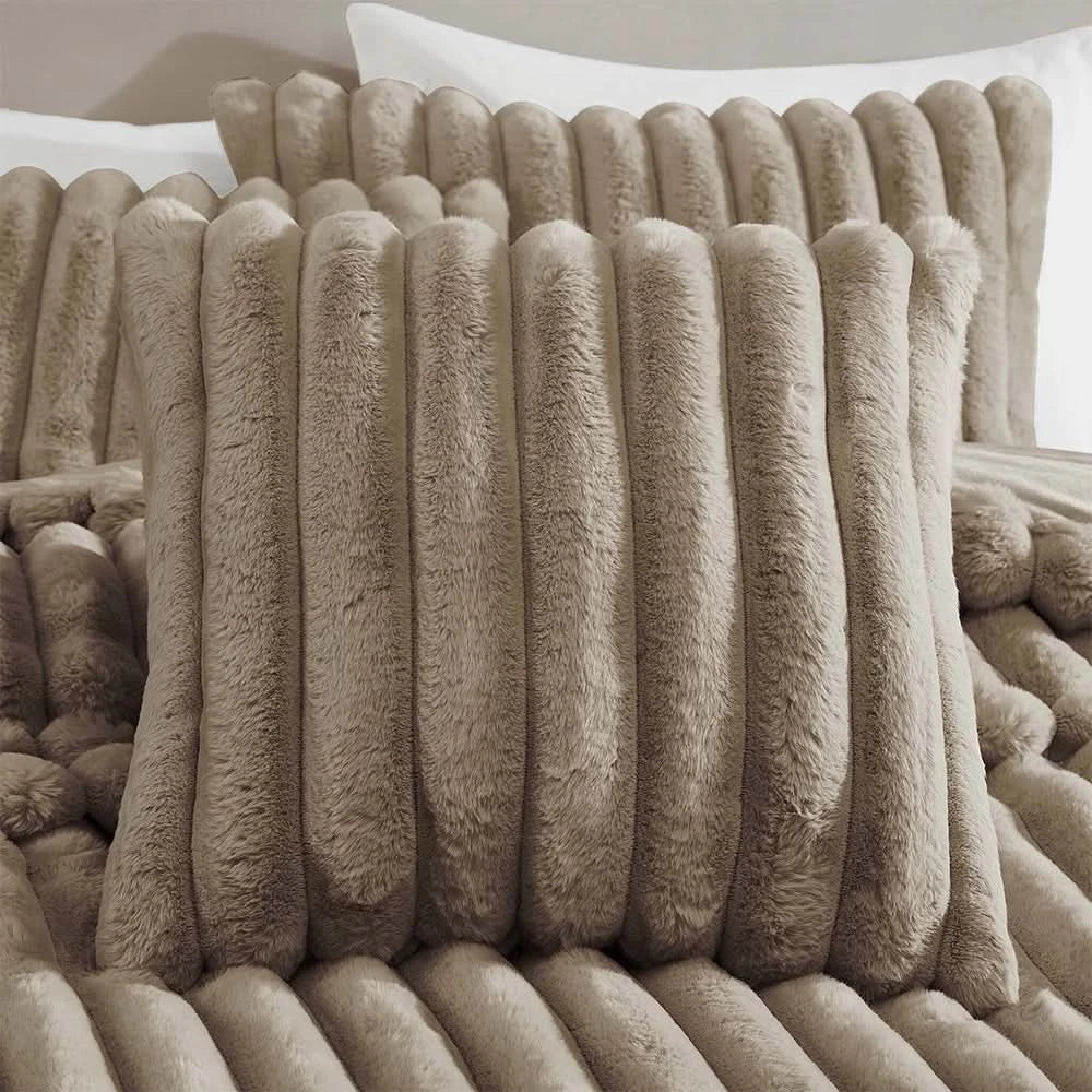 Evolve Brown or Taupe 4PC Comforter Set with Modern Textured Style