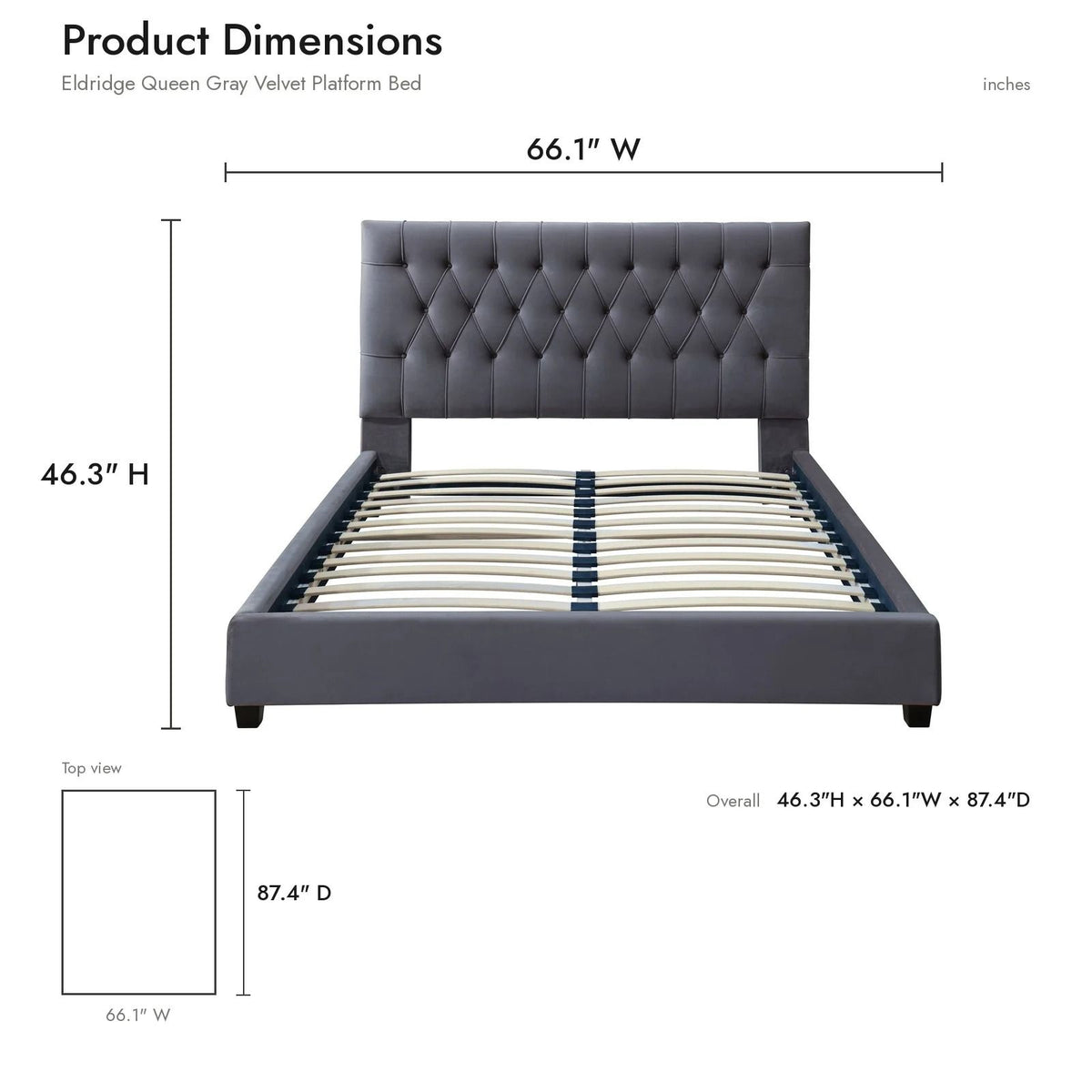 Donald - Mid-Century Modern Upholstered Platform Bed