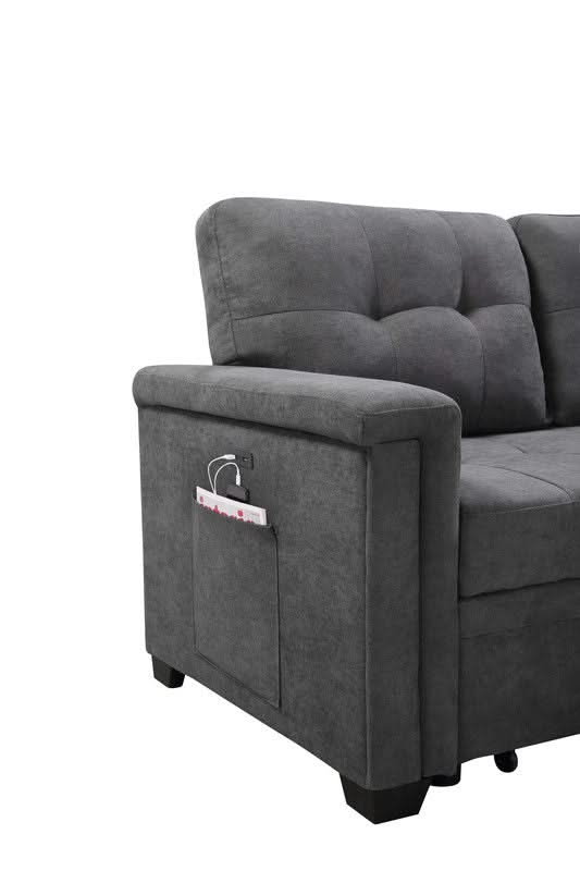 Ashlyn - Reversible Sleeper Sectional Sofa With Storage Chaise, USB Charging Ports And Pocket