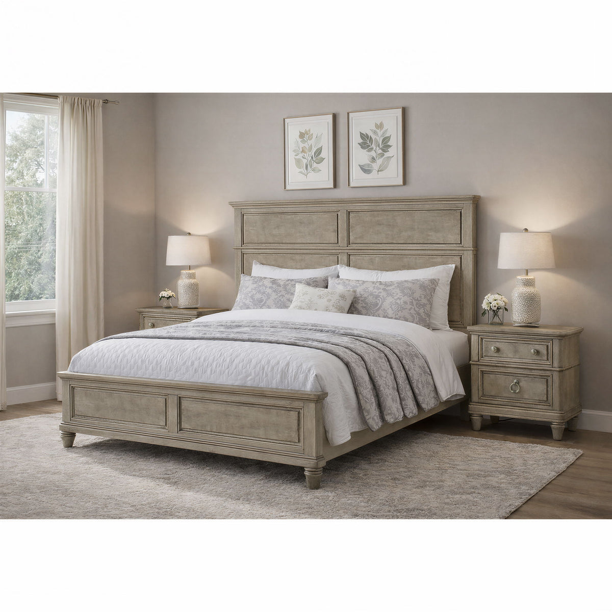 Whit-Ash - Panel Bedroom Set