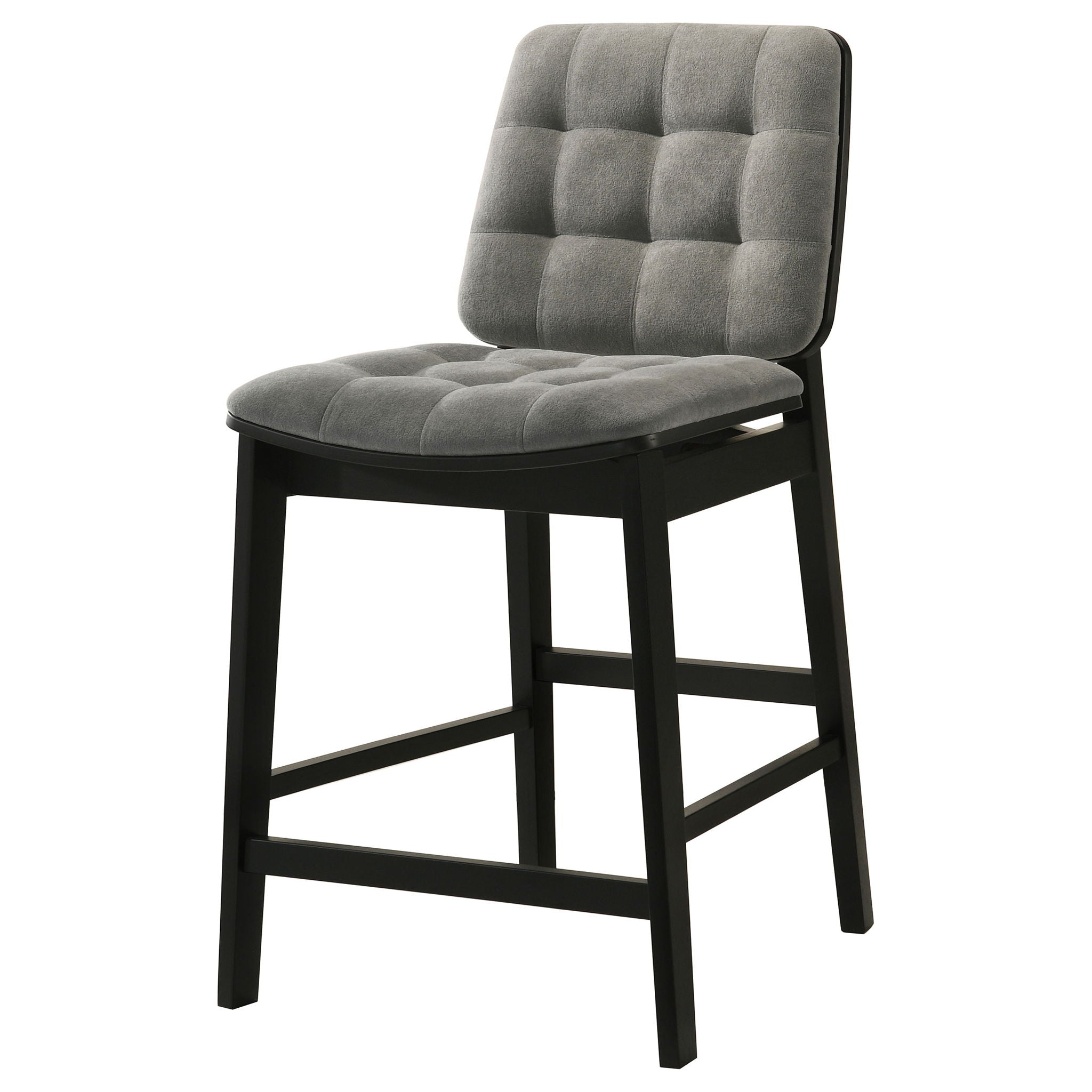 Redbridge Velvet Upholstered Counter Chair Grey and Black (Set of 2)