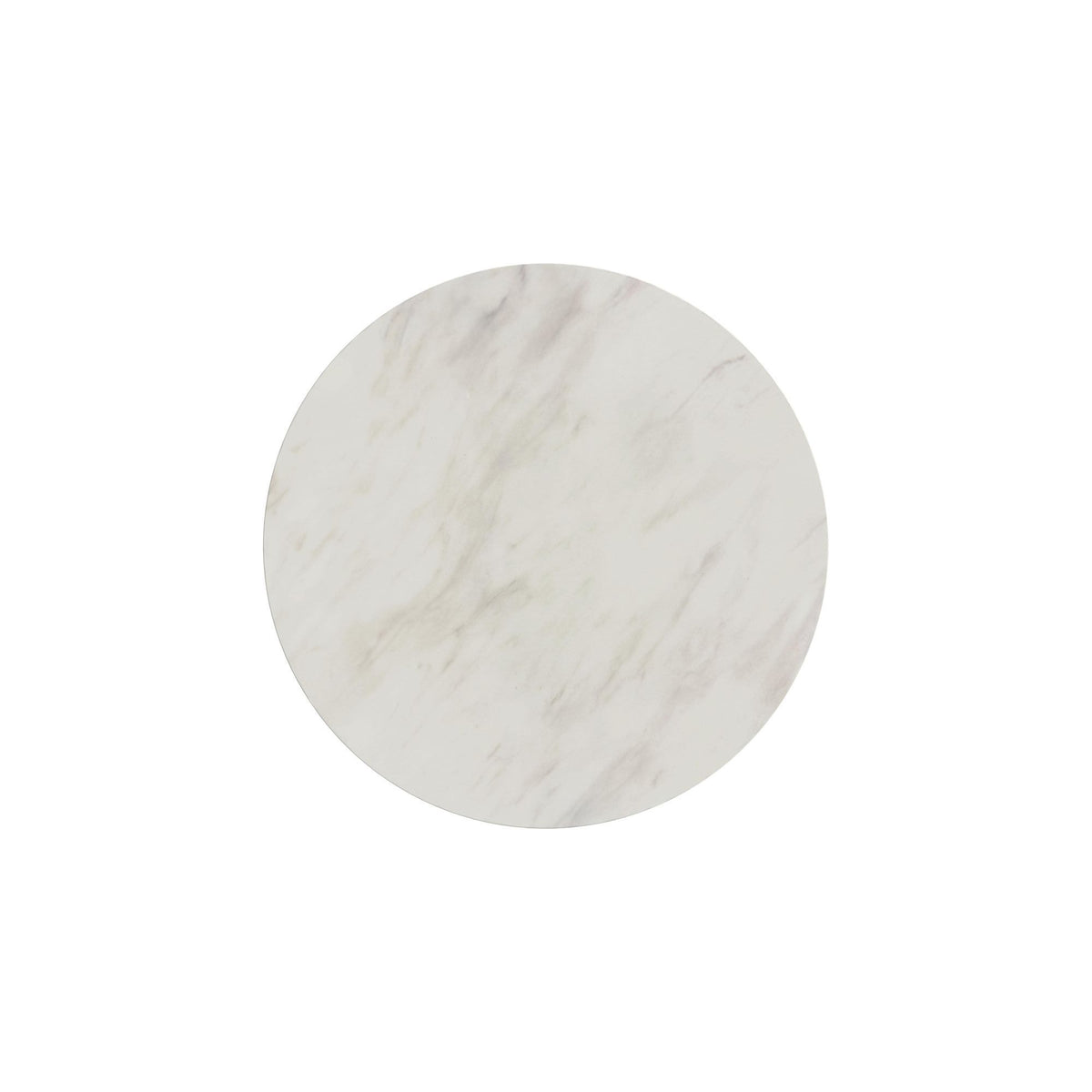 Sylvie - Round Table With White Faux Marble Top And Base