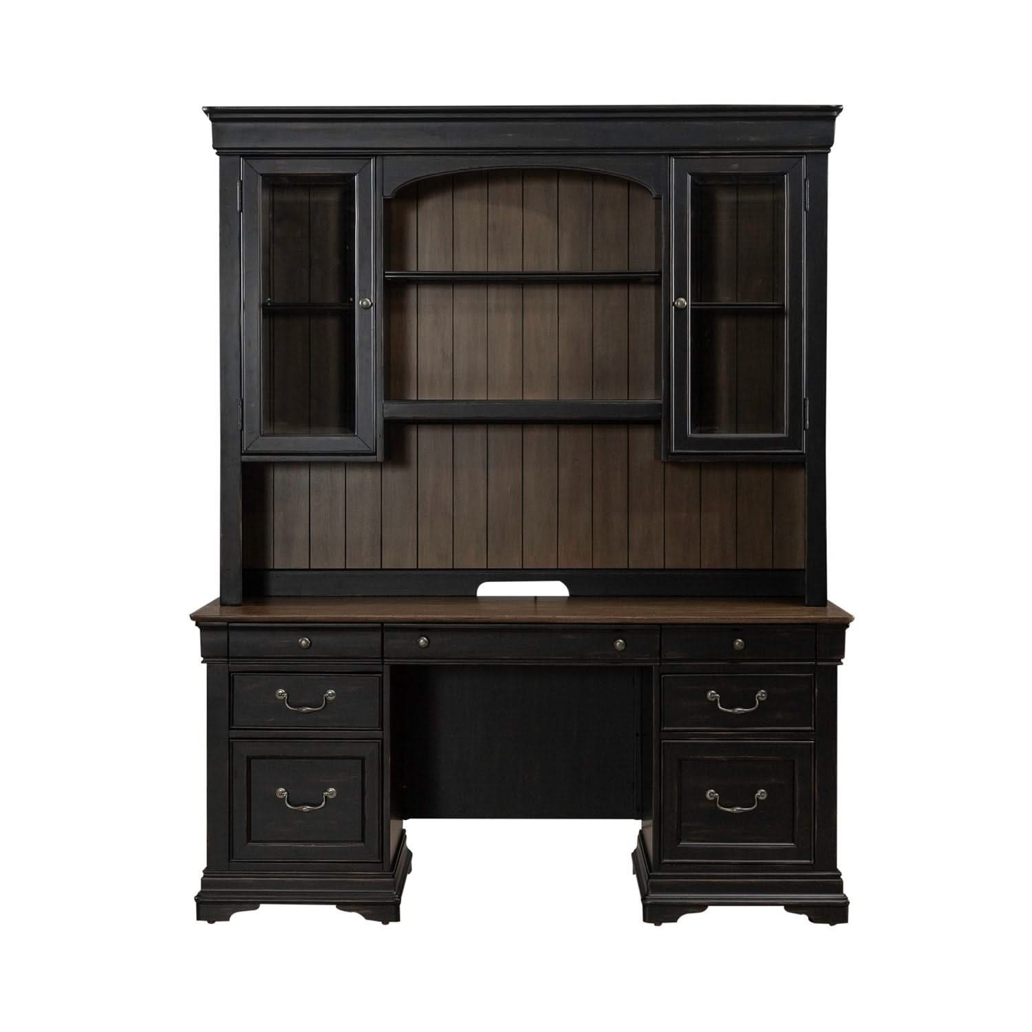 Meritage - Credenza & Hutch - Aged Charcoal