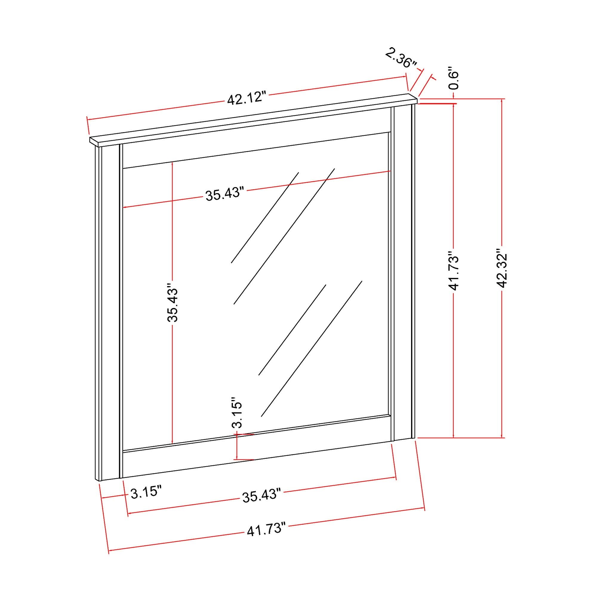 Lorenzo - Large Scale Mirror With Sleek Frame And Glittered Detailing - Silver