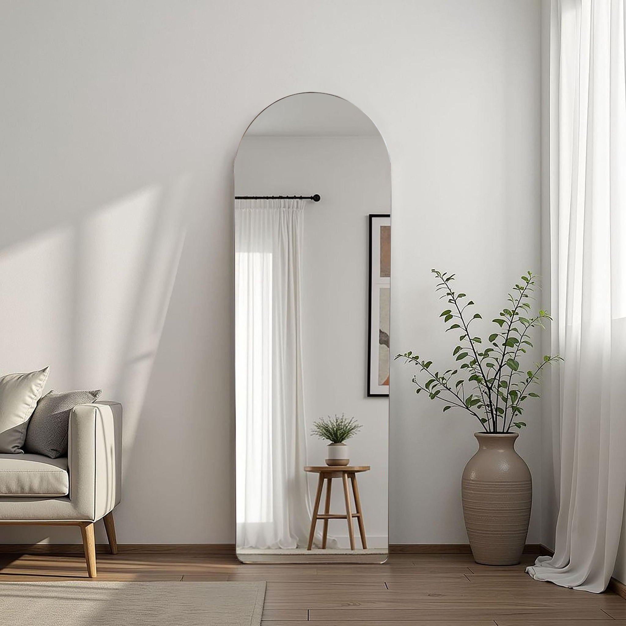 Stabler 20 x 60 Inch Metal Framed Floor Mirror Black