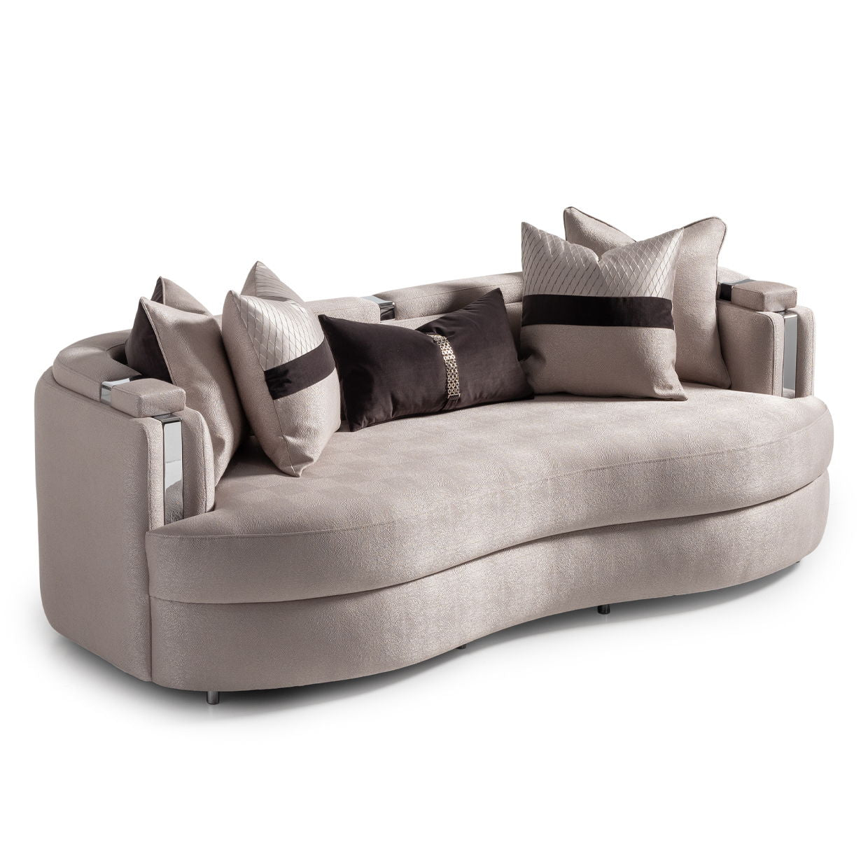 Carmela - Sofa - Zinc / Chrome