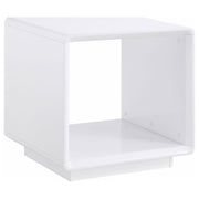 Paseo Square End Side Table White High Gloss