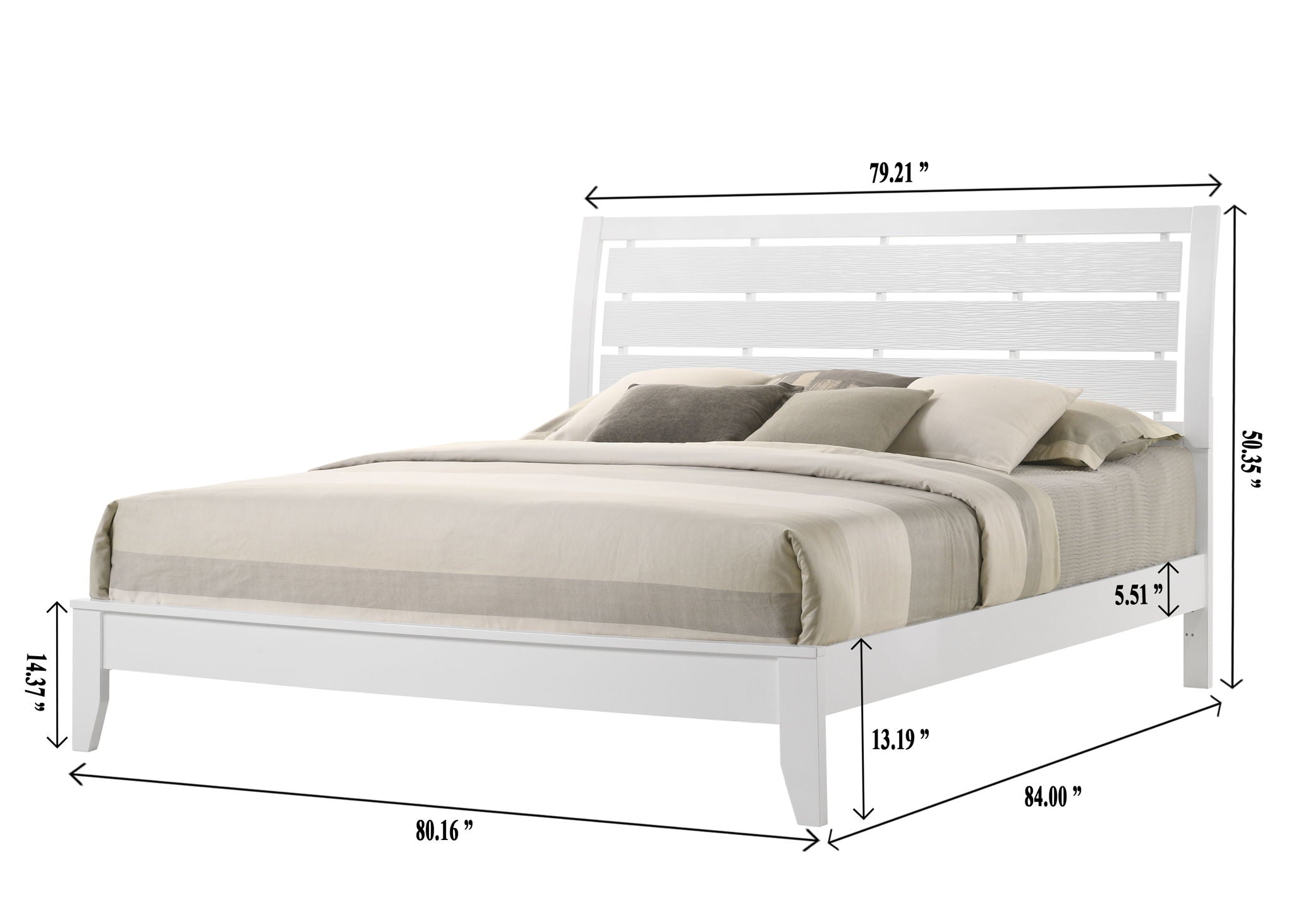 Evan - Queen Bed - White