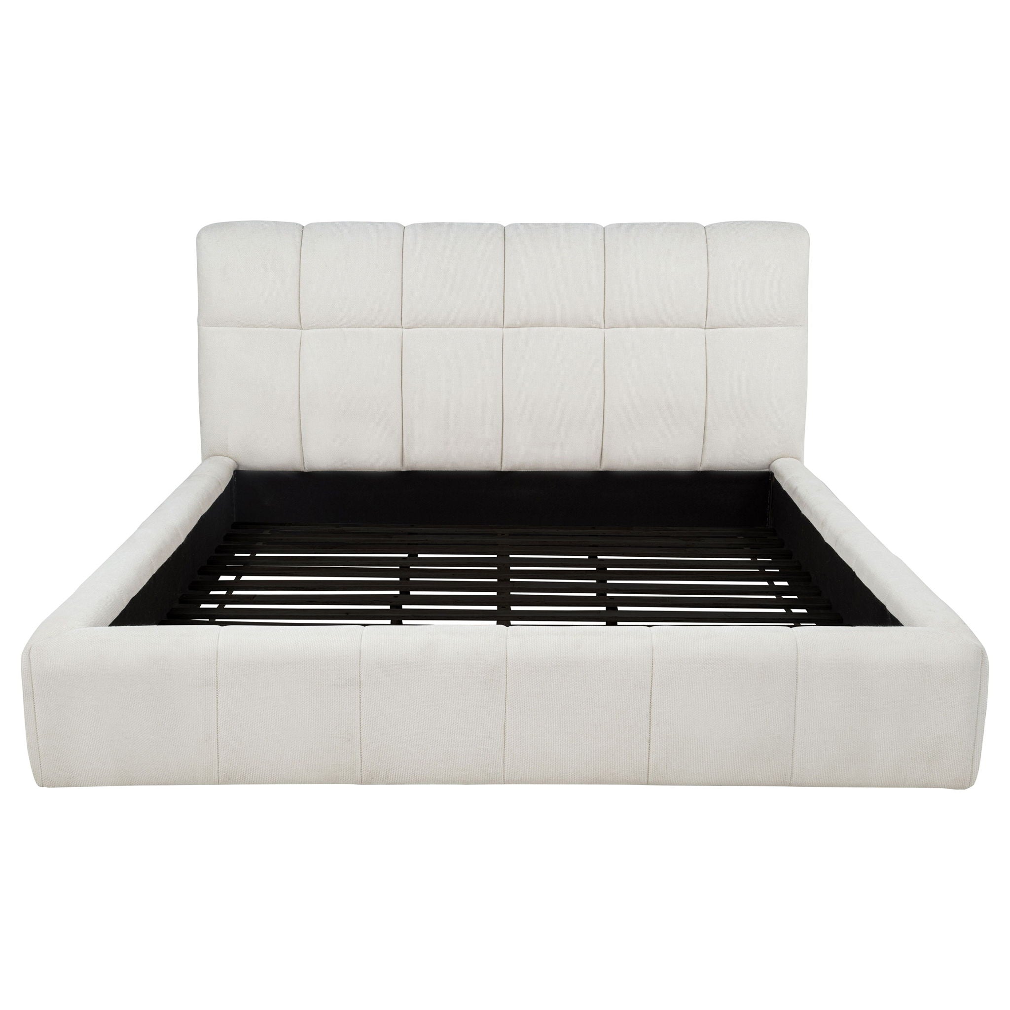 Nollet 48-inch Upholstered Eastern King Platform Bed Cream