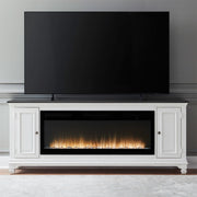 Fireplace TV Consoles - 417 80" Console With Fire FTS - White