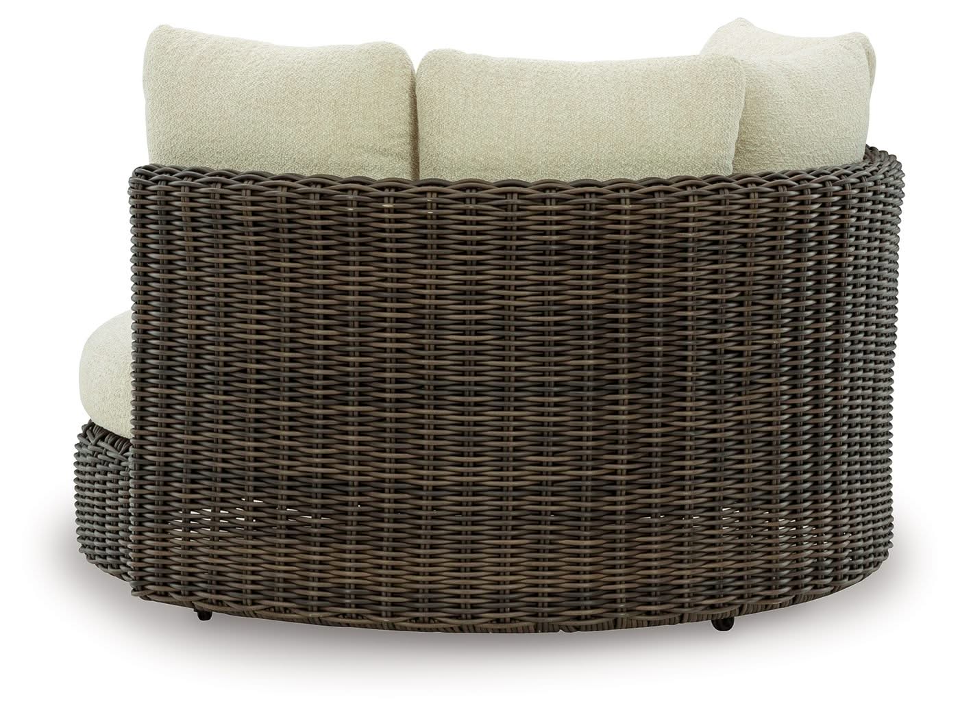 Kimora - Swivel Lounge Chair With Cushion - Beige / Dark Brown
