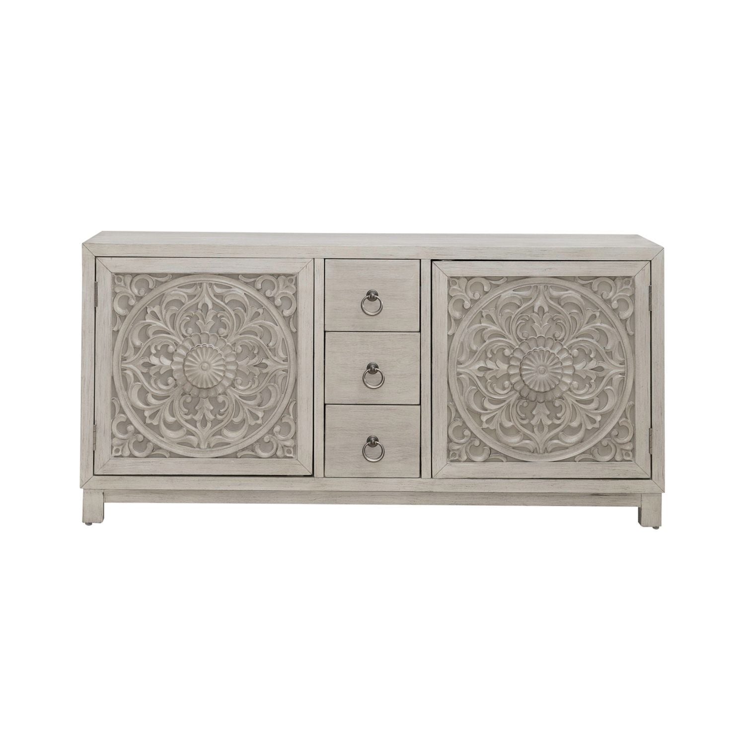 Sundance - 2 Door 3 Drawer Wood Accent Cabinet - Antique Linen