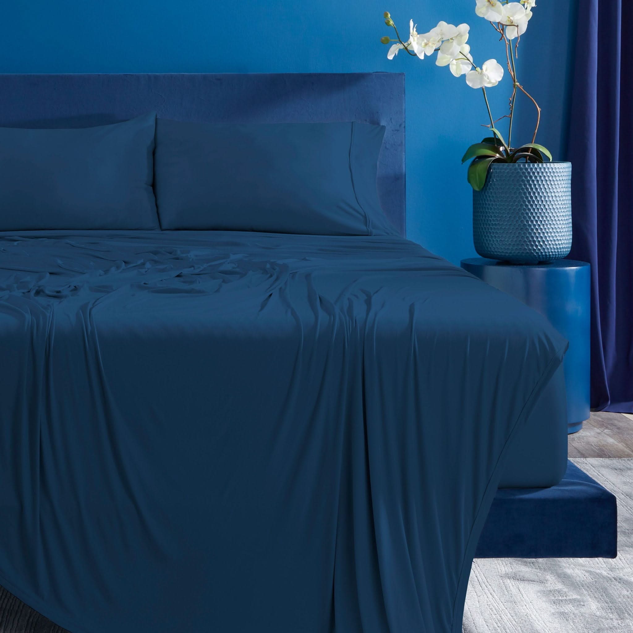 Ver-Tex - Split Head King Sheet Set - Navy Blue
