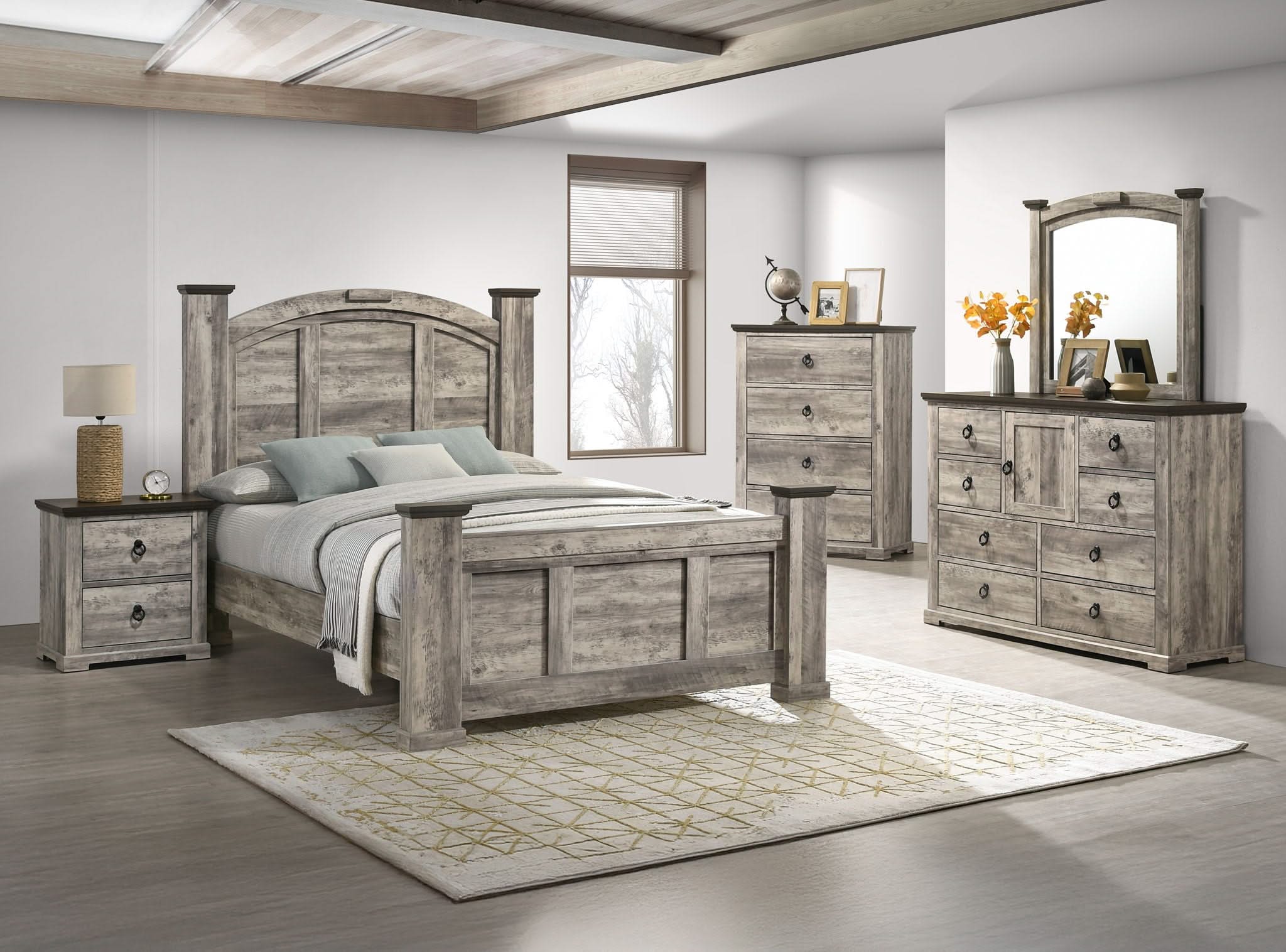 Ella-Mae - King 5 Piece Bedroom Set - Gray