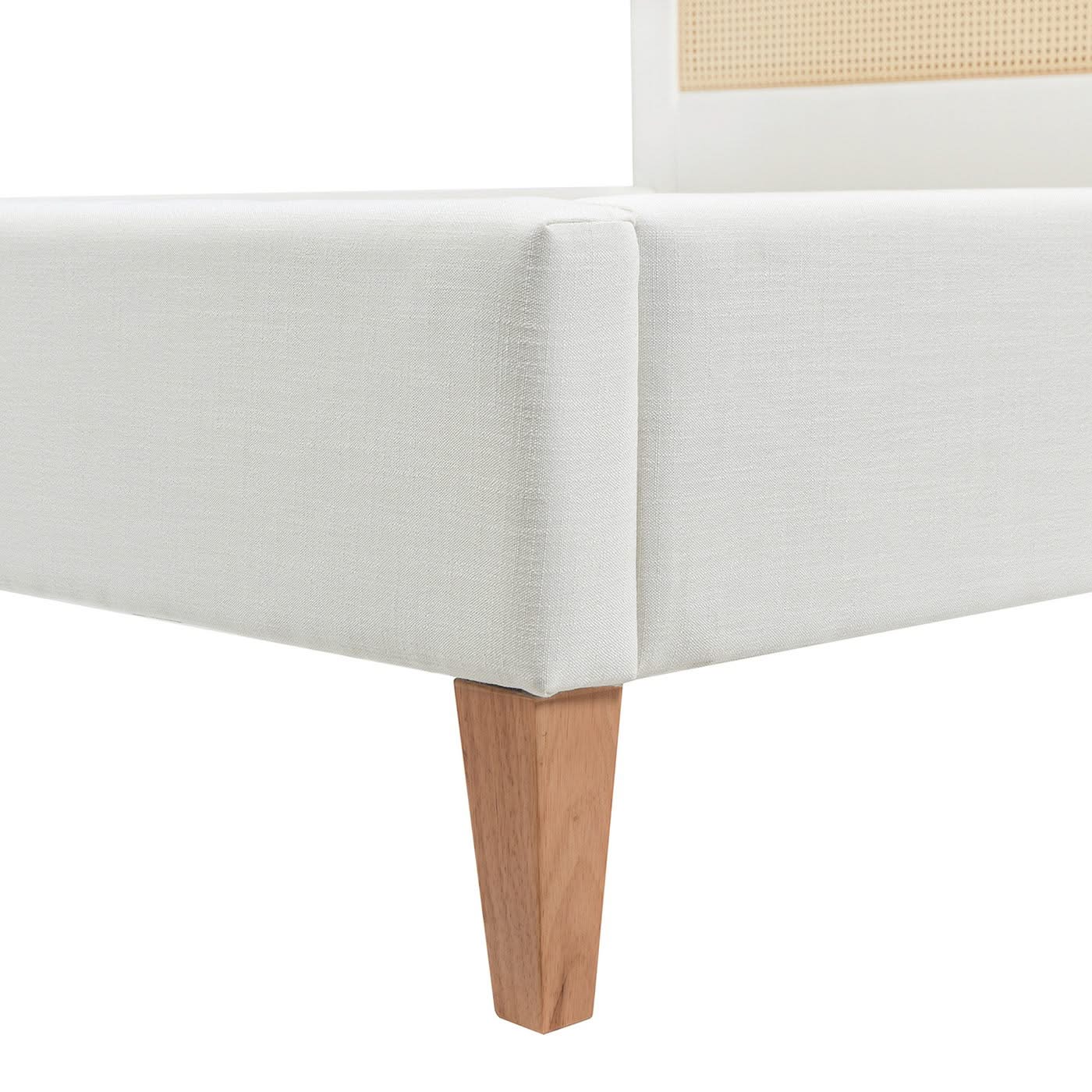 Haley - Upholstered Cane Back Platform Bed