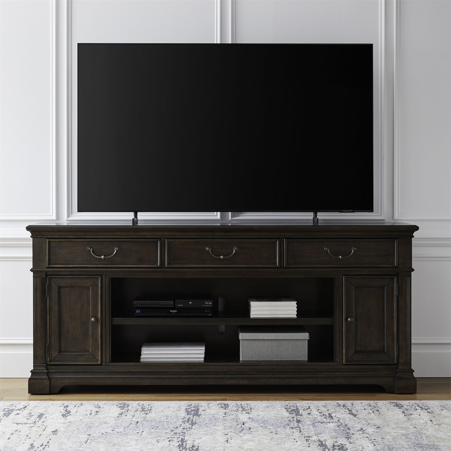Fireplace TV Consoles - 84" Fireplace TV Console FTS - Brown