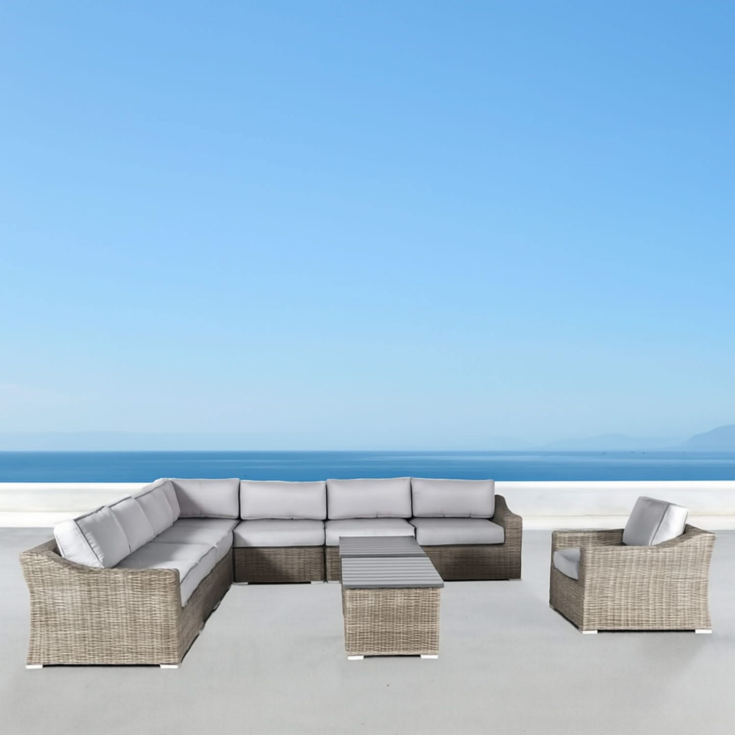 Stylish Sofa Seating Group With Cushions Perfect For Outdoor Gatherings