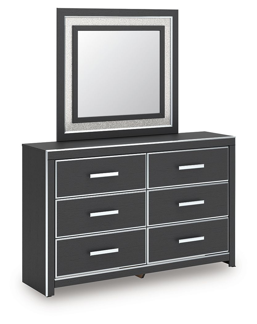 Zuraleus - 4 Pc. - Queen Upholstered Bed With Roll Slats, Dresser, Mirror And Nightstand - Black