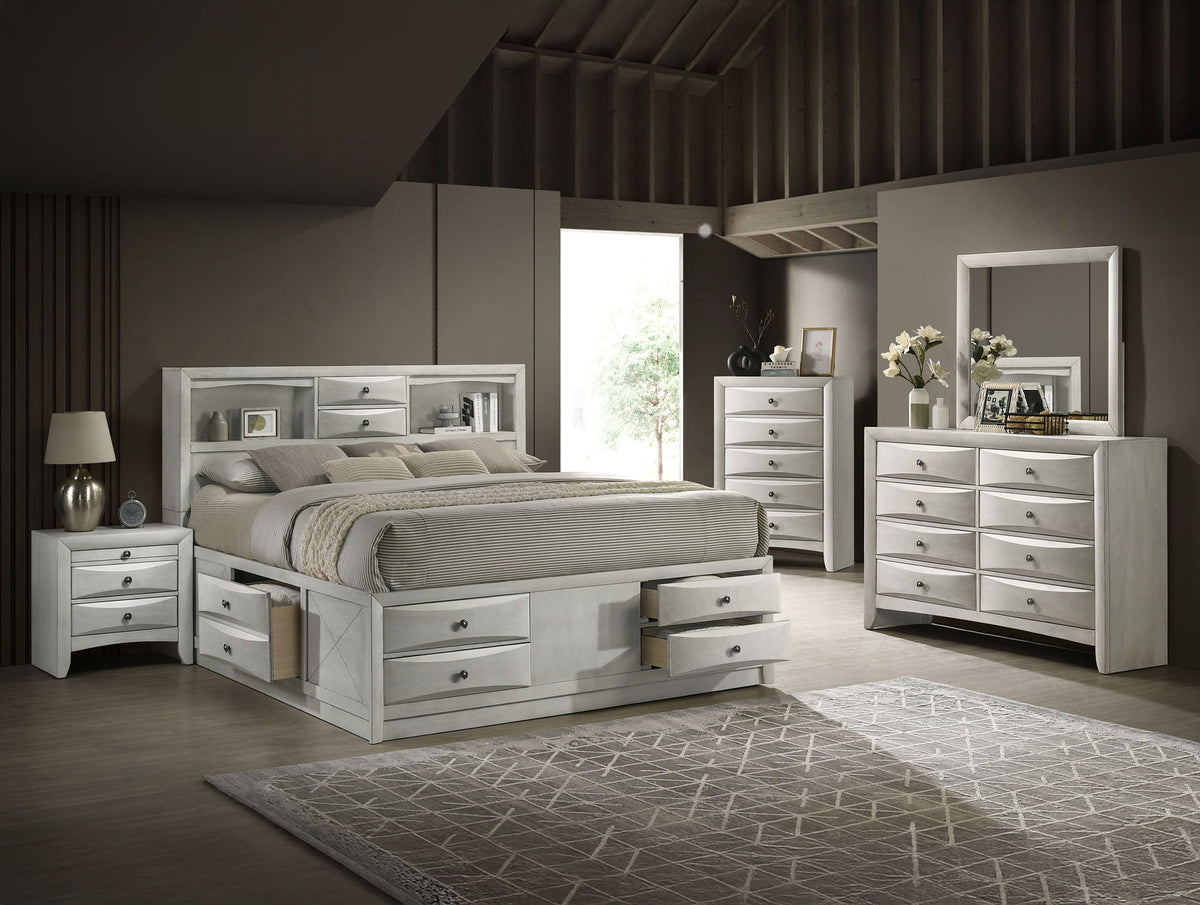 Emily - Queen Captains Bed - White