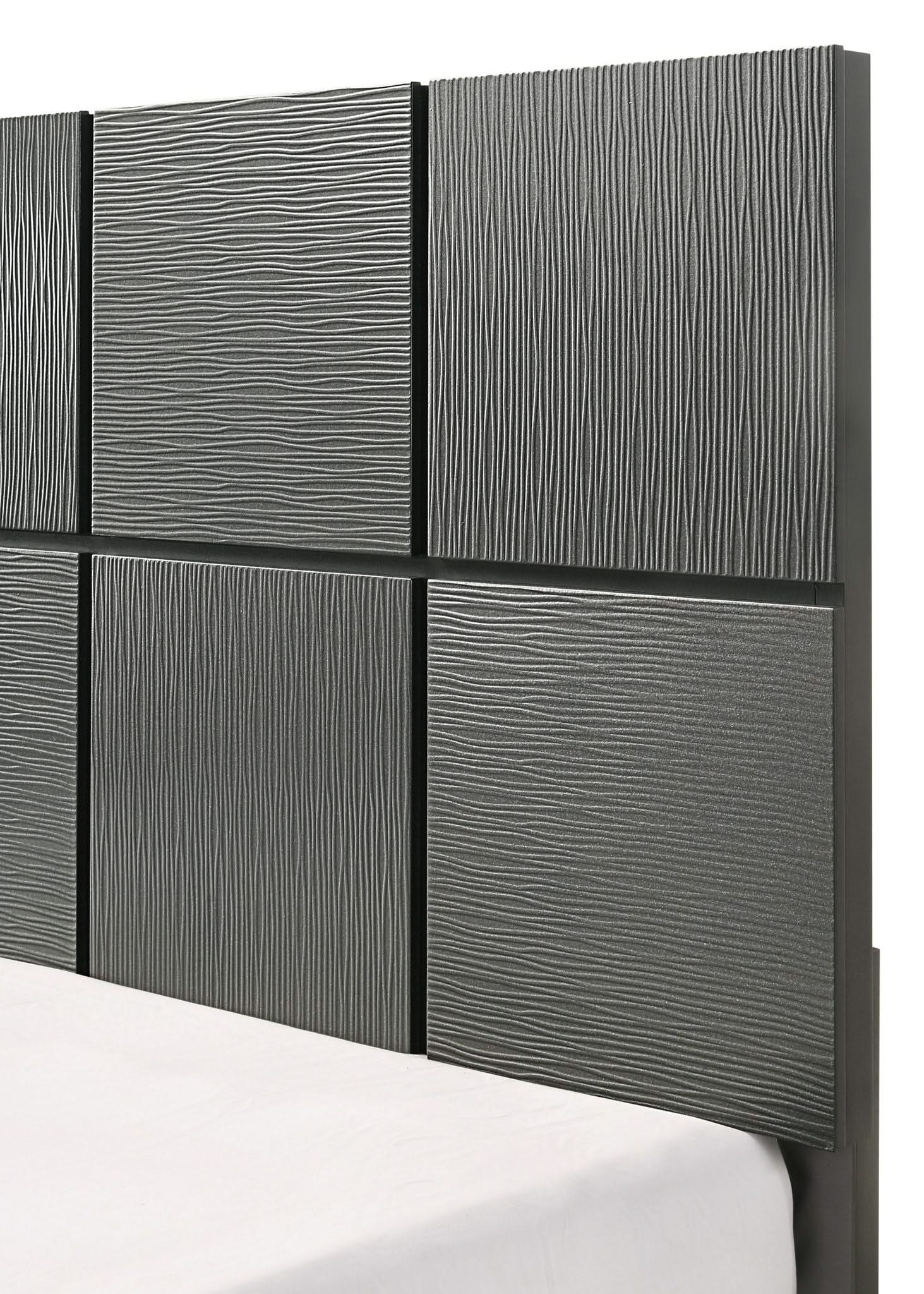 Denker - King Bed - Gun Metal