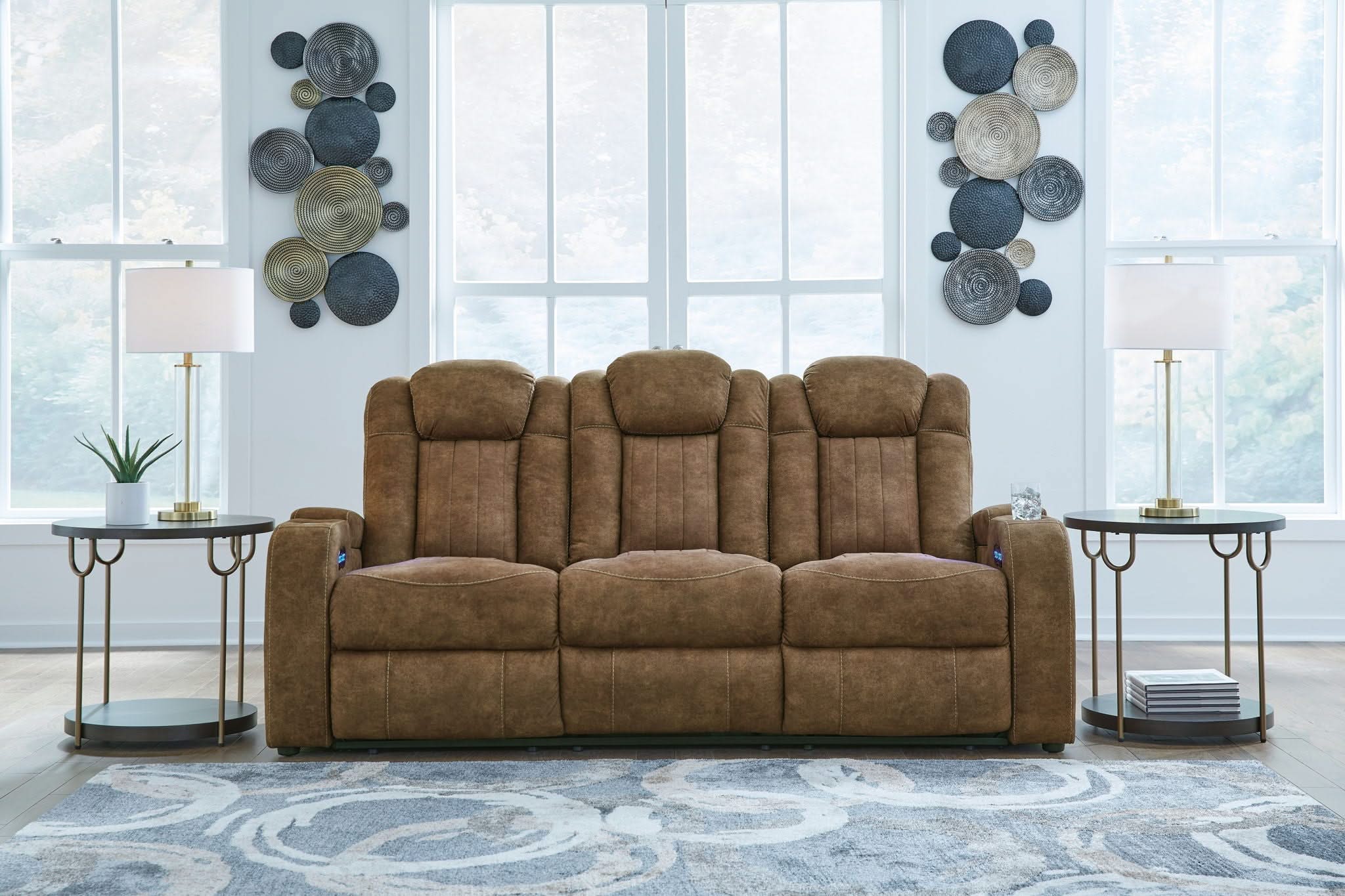 Wolfridge - Power Reclining Sofa With Adj Headrest - Brindle