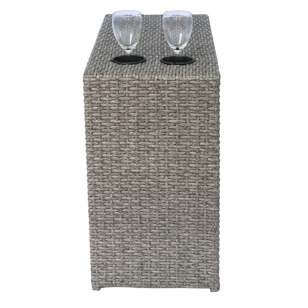Outdoor 7 Person Conversation Set With Cushions, All Weather - Gray Mix