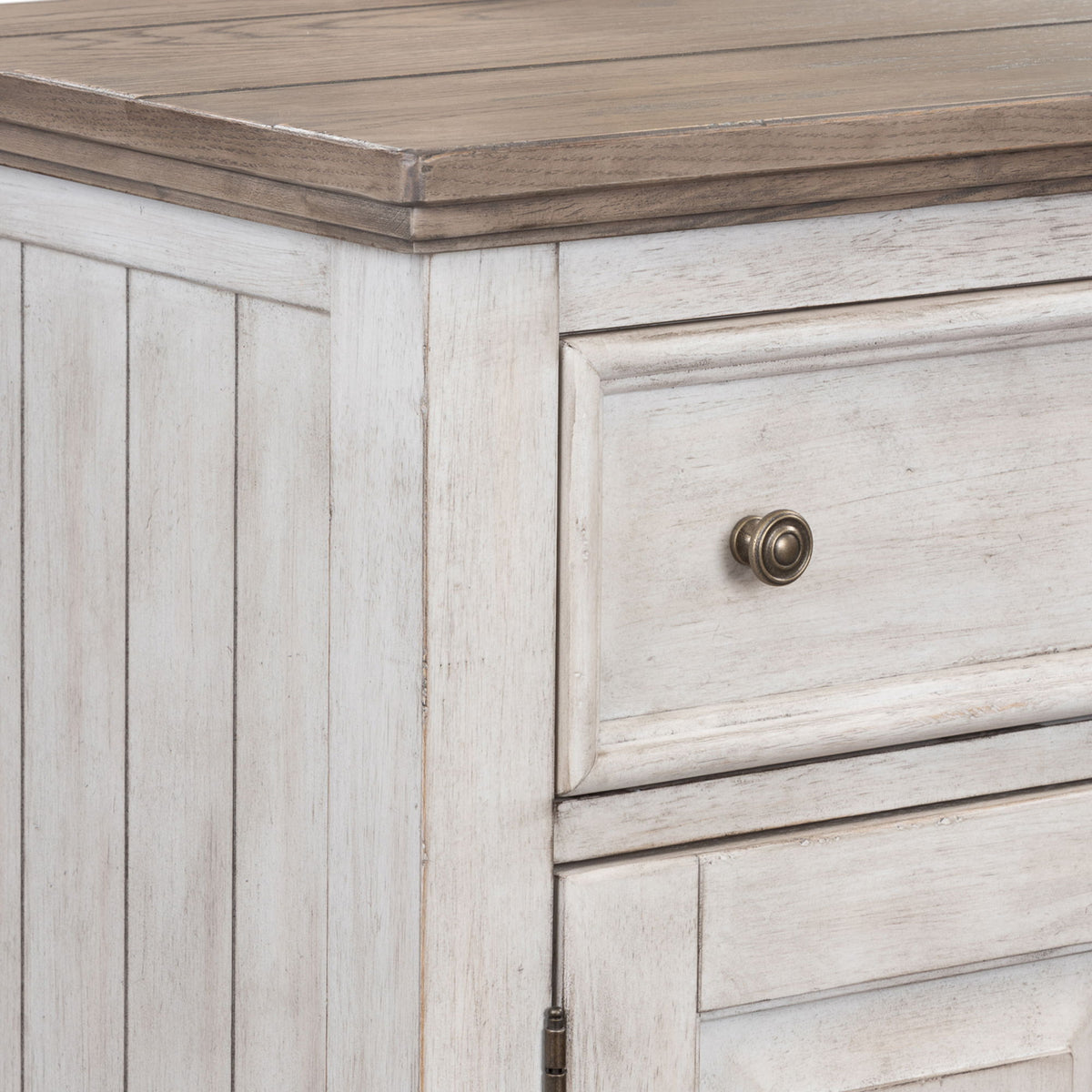 Heartland - 2 Door 6 Drawer Chesser - Antique White / Tobacco Tops