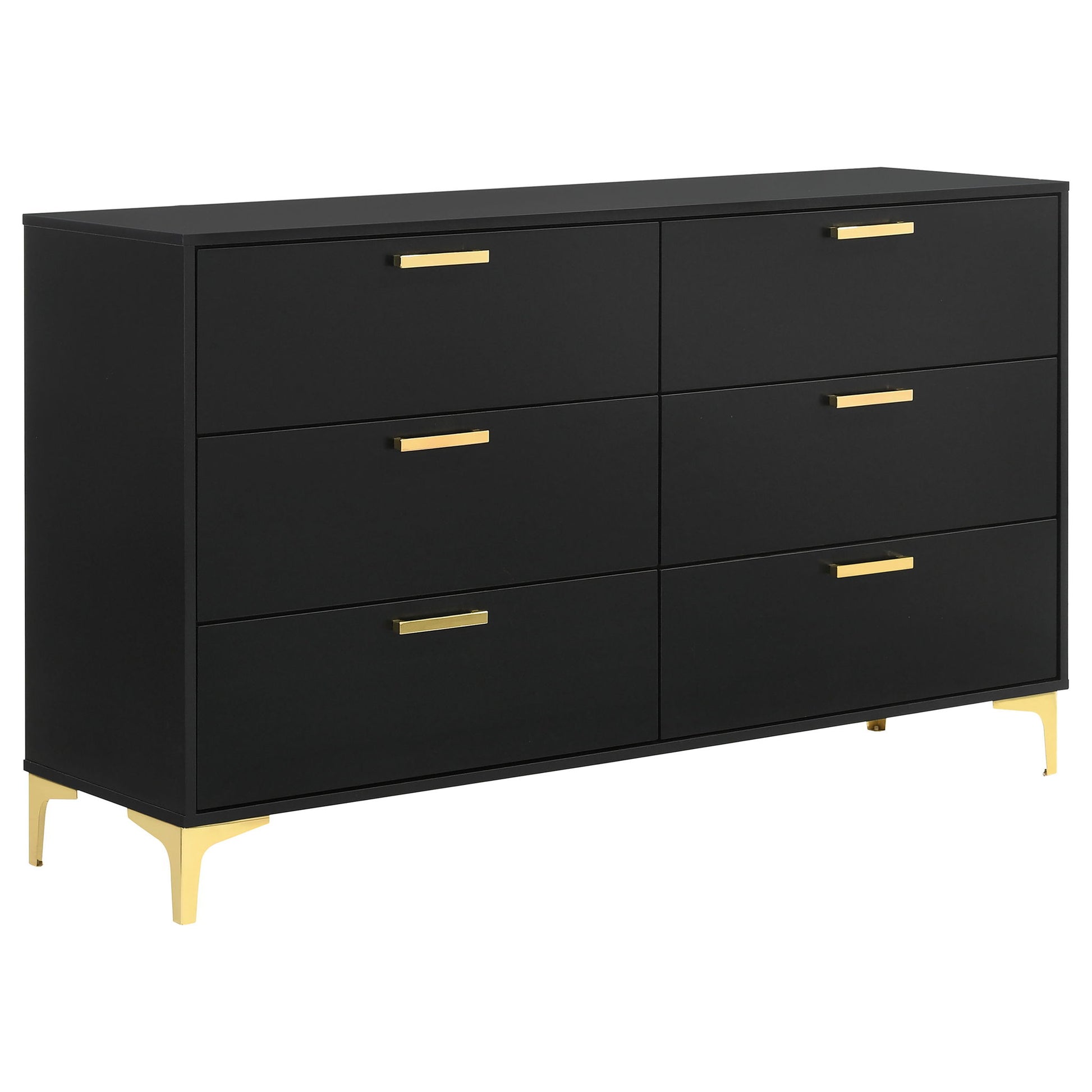black dresser in store IDEALSOUL Black Dresser,6 Drawer Dresser for bedroom,Retro Wood Storage Cabinet for Living Room