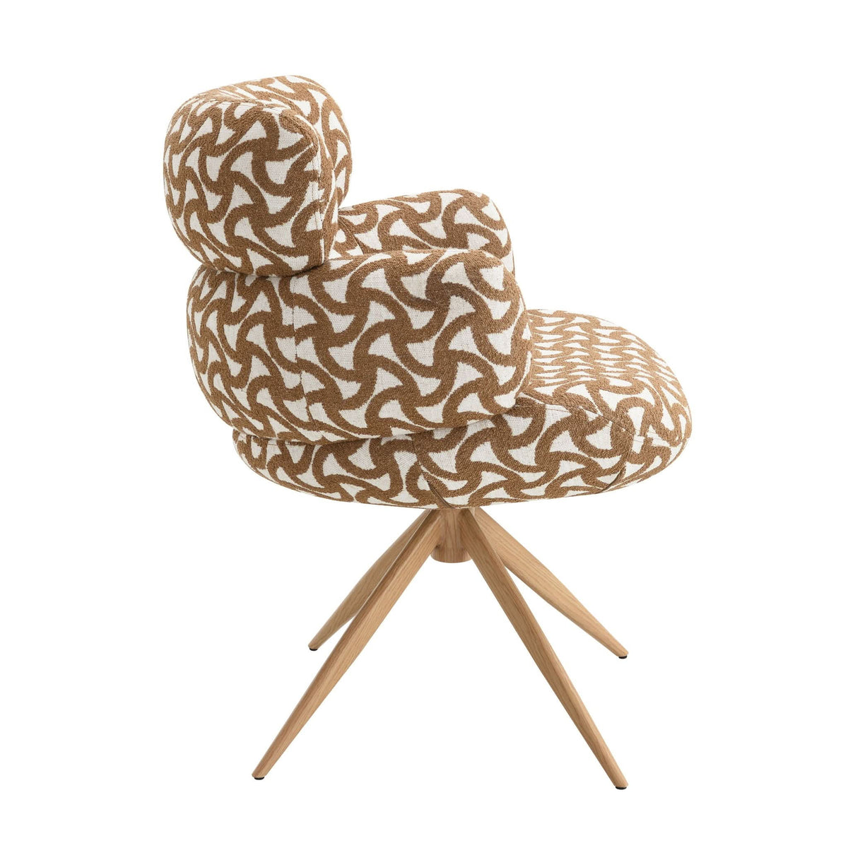 Lrna - Side Chair With Swivel - Brown / Natural