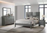 Denker - King 4 Piece Bedroom Set - Gun Metal