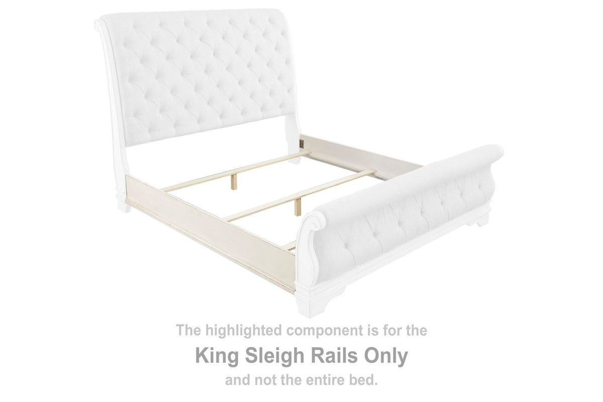Realyn - King Sleigh Rails - Chipped White