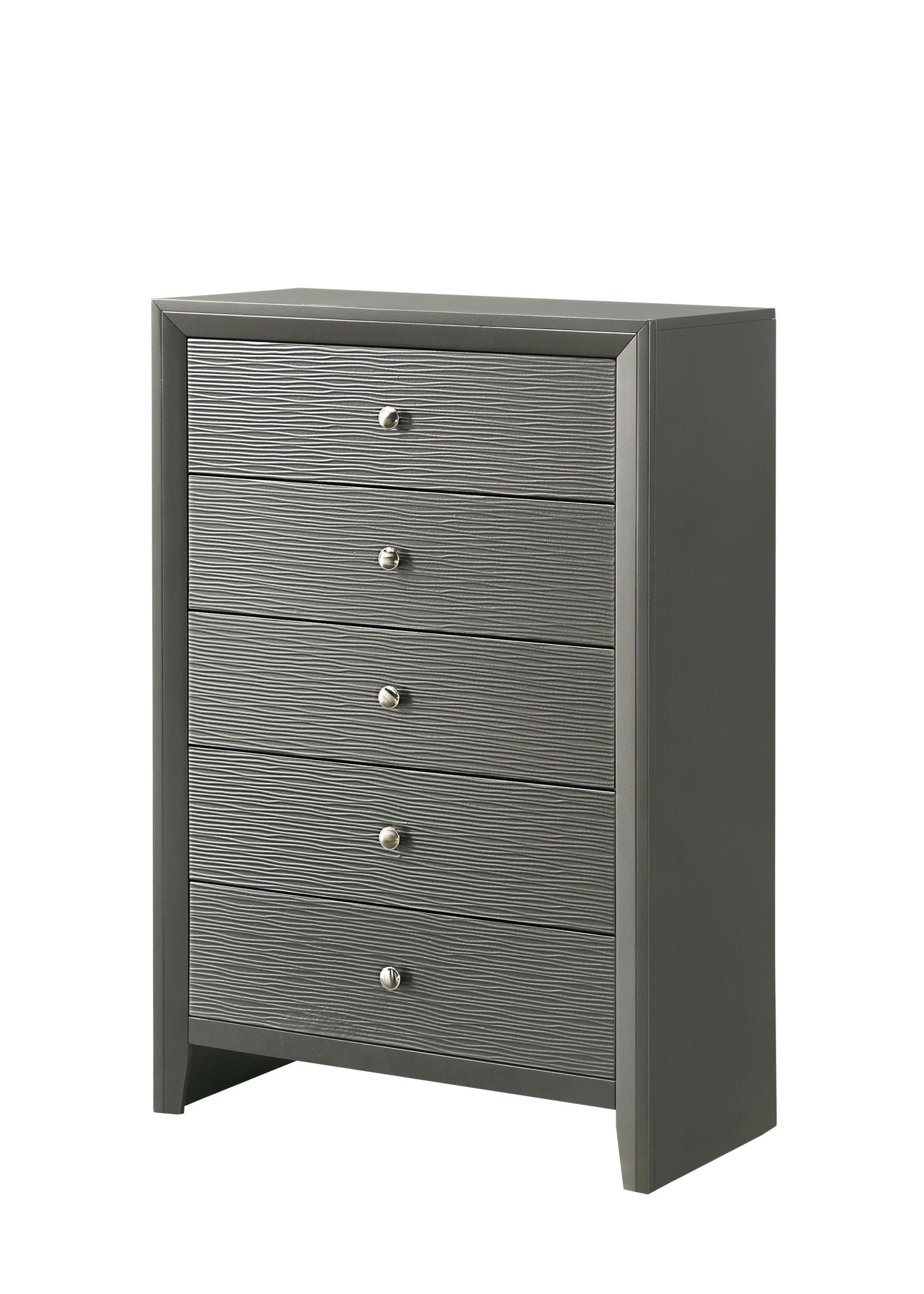 Denker - Full 5 Piece Bedroom Set - Gun Metal