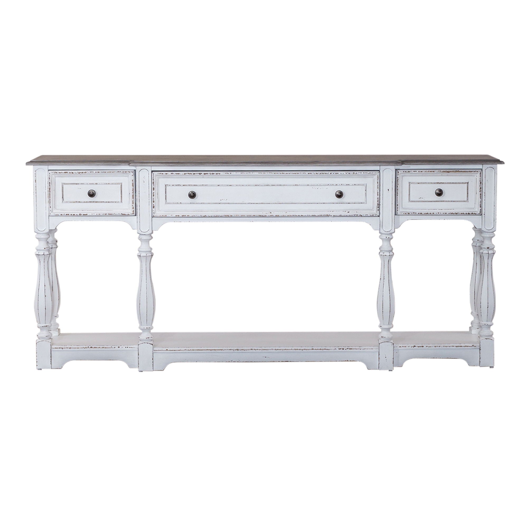 Magnolia Manor - 3 Drawer Hall Console Table - Antique White