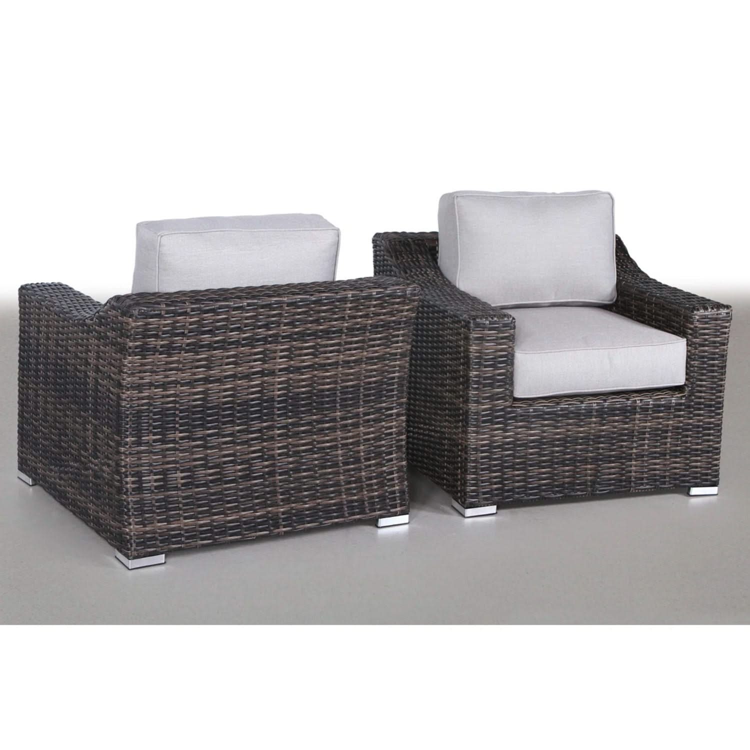 Modern Patio Chair With Cushions (Set of 2) - Brown