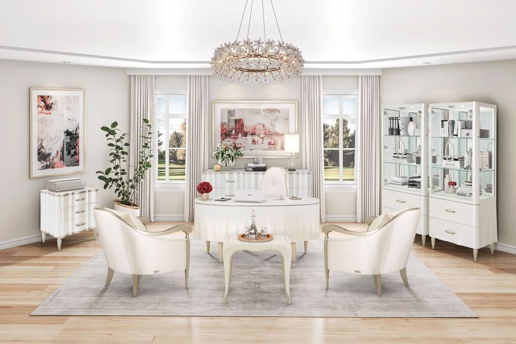 London Place - Display Cabinet - Creamy Pearl