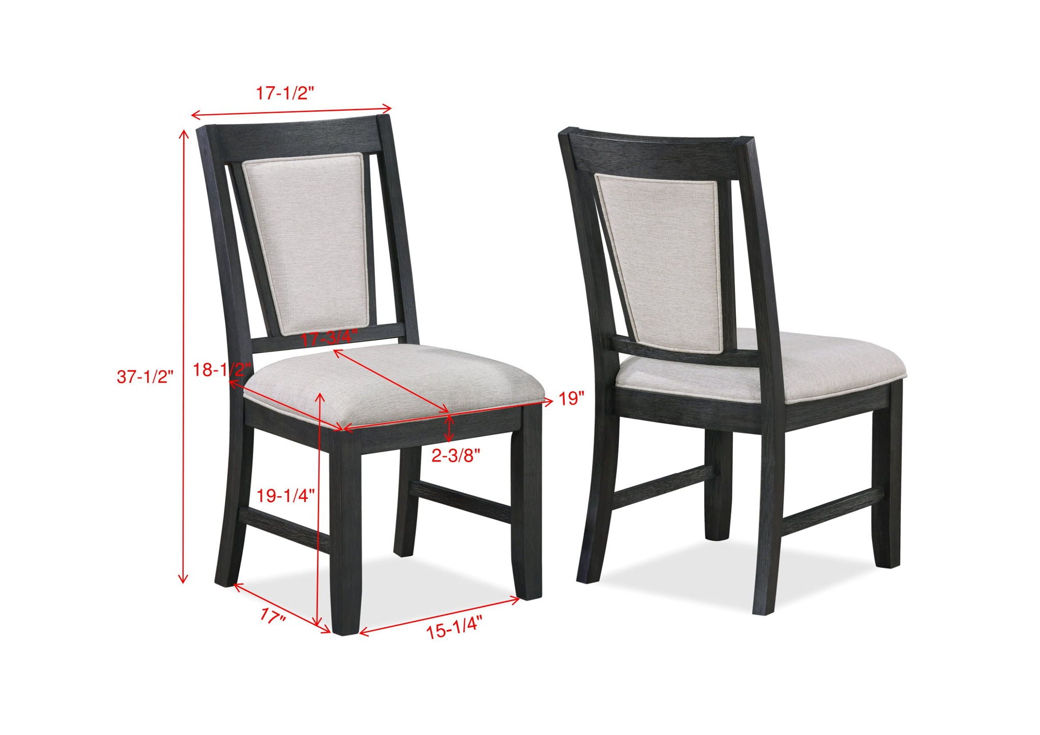 Stevens - 5 Piece Dining Room Set - Charcoal / Gray