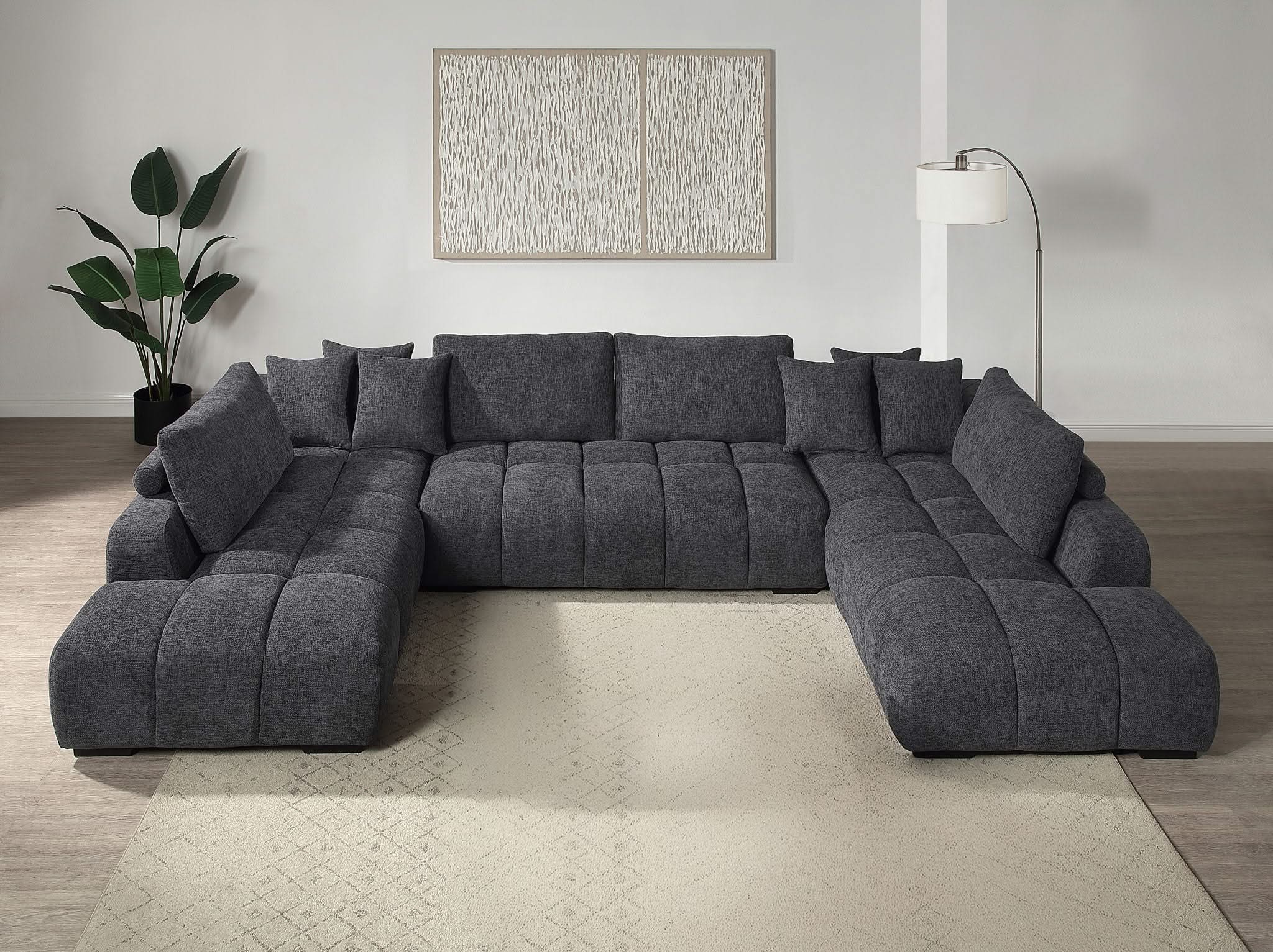 Chosen - Sectional Sofa With Toss Pillows And Chaise