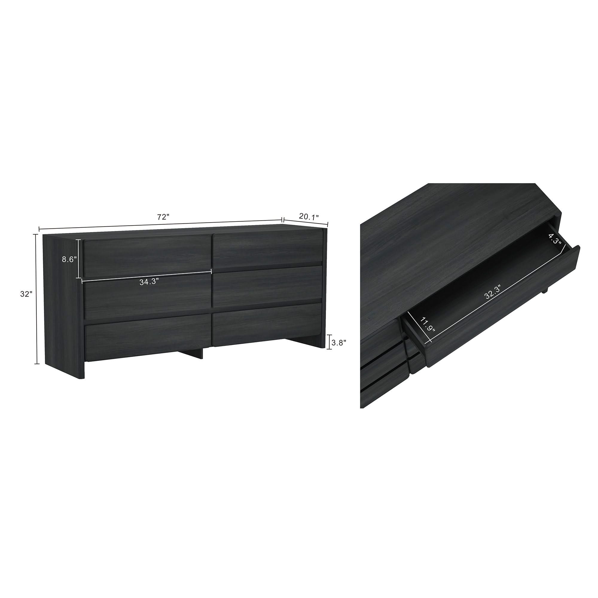 Linda - Double Wide Dresser With 6 Drawers