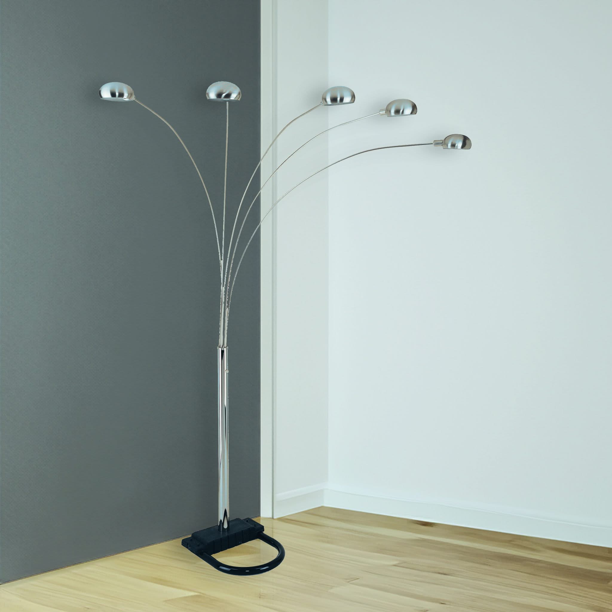 Peacock - Shade Floor Lamp - Pewter