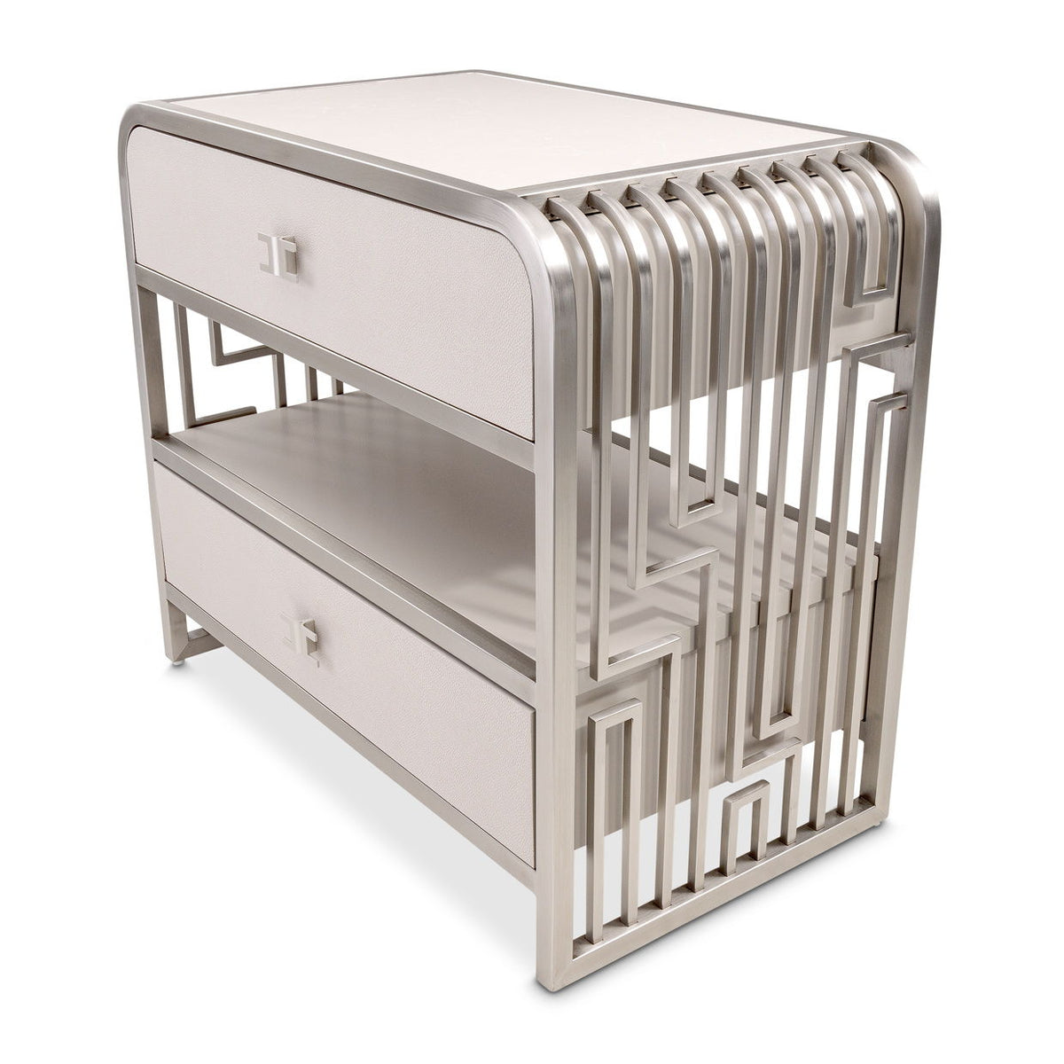 Roxbury Park - Metal Nightstand - Stainless Steel