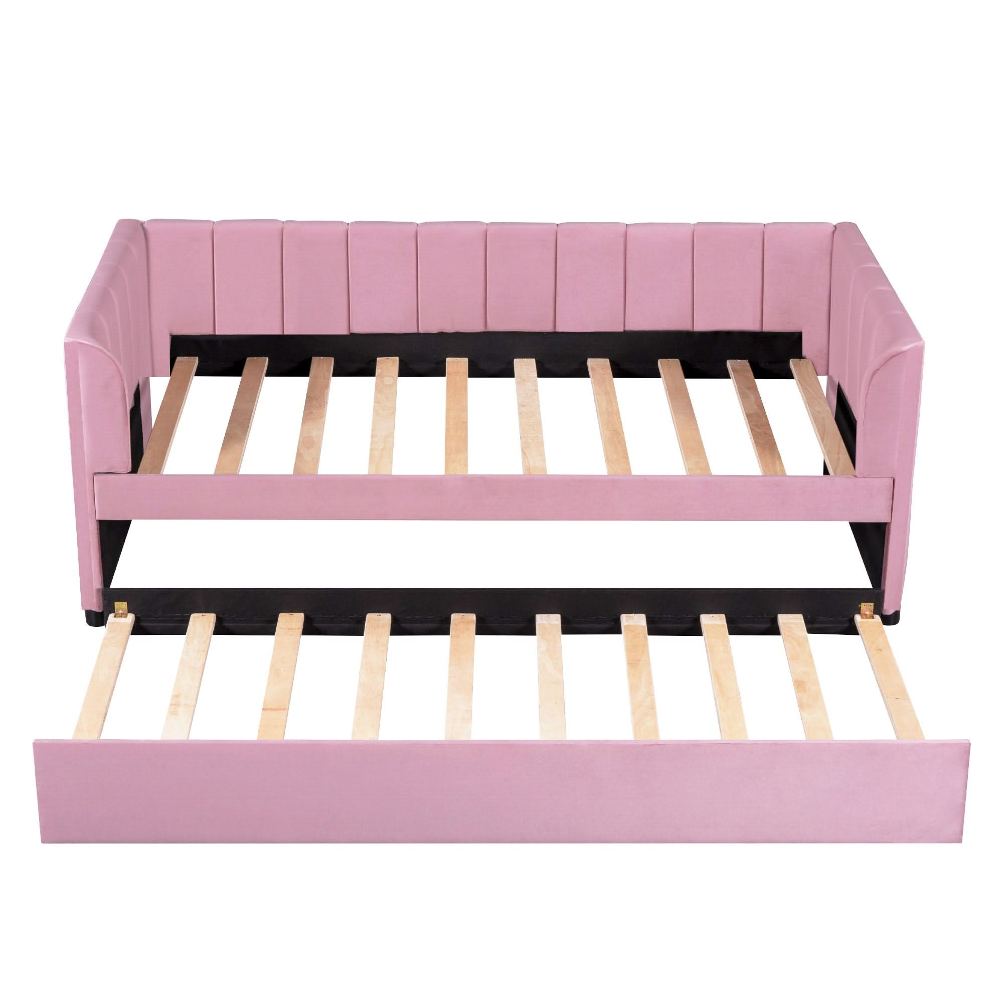 Upholstered Daybed With Ergonomic Design Backrest