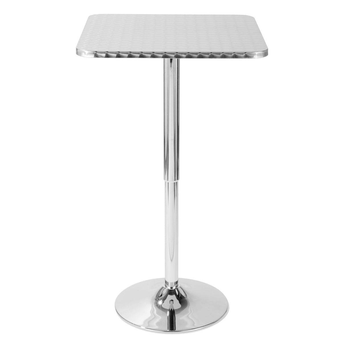 Bistro - Contemporary Adjustable Square Bar Table - Silver - Exclusive Furniture