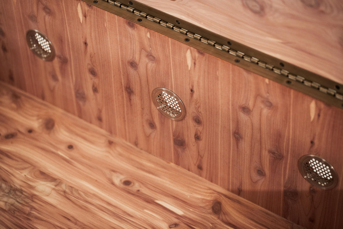 Cortina - Leather Bedside Bench - Honey Walnut